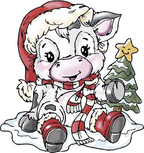 Clear stamps Yvonne Design CDST10001 Christmas cow Hobbyshop 