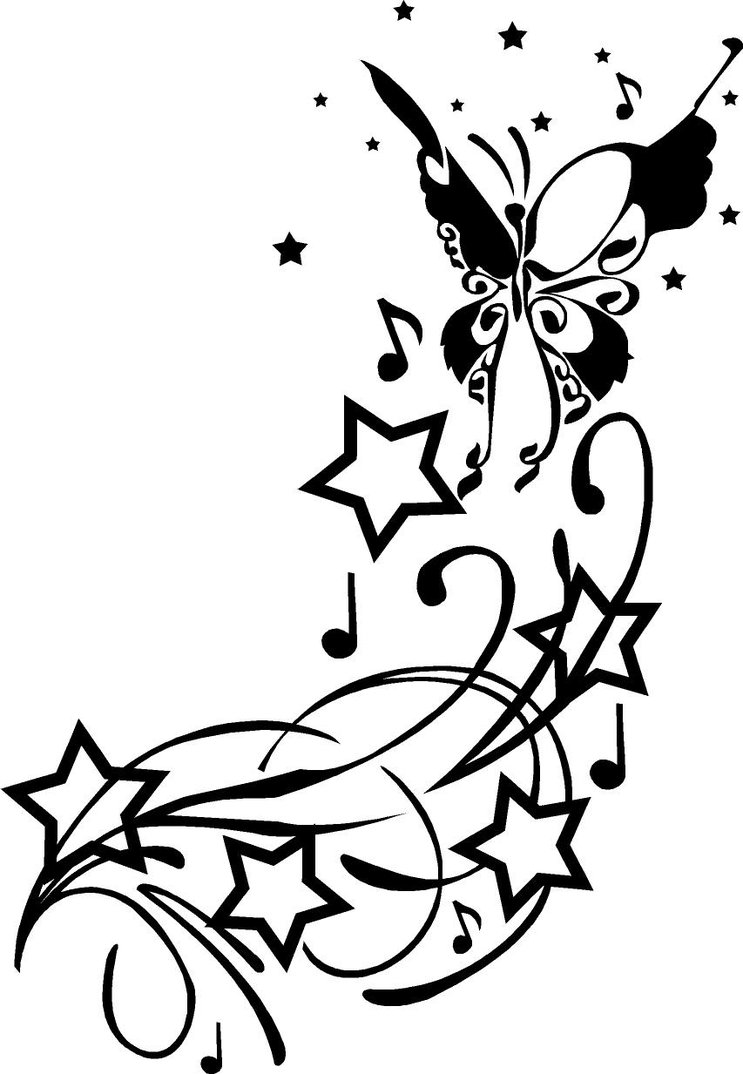 Star And Swirl Tattoo Designs - Clipart library