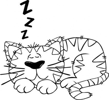 Cartoon Cat Sleeping Outline clip art - Download free Animal vectors