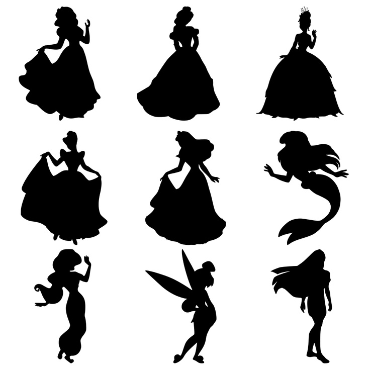 Disney Princesses Silhouettes Cross Stitch Pattern