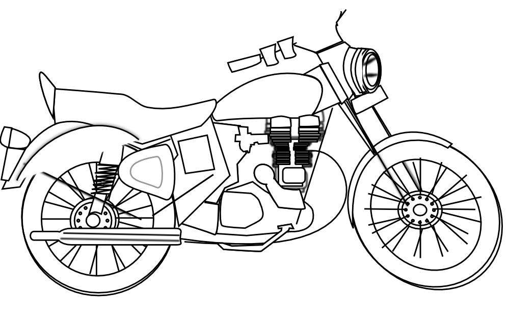 netalloy royal motorcycle black white line art coloring book 