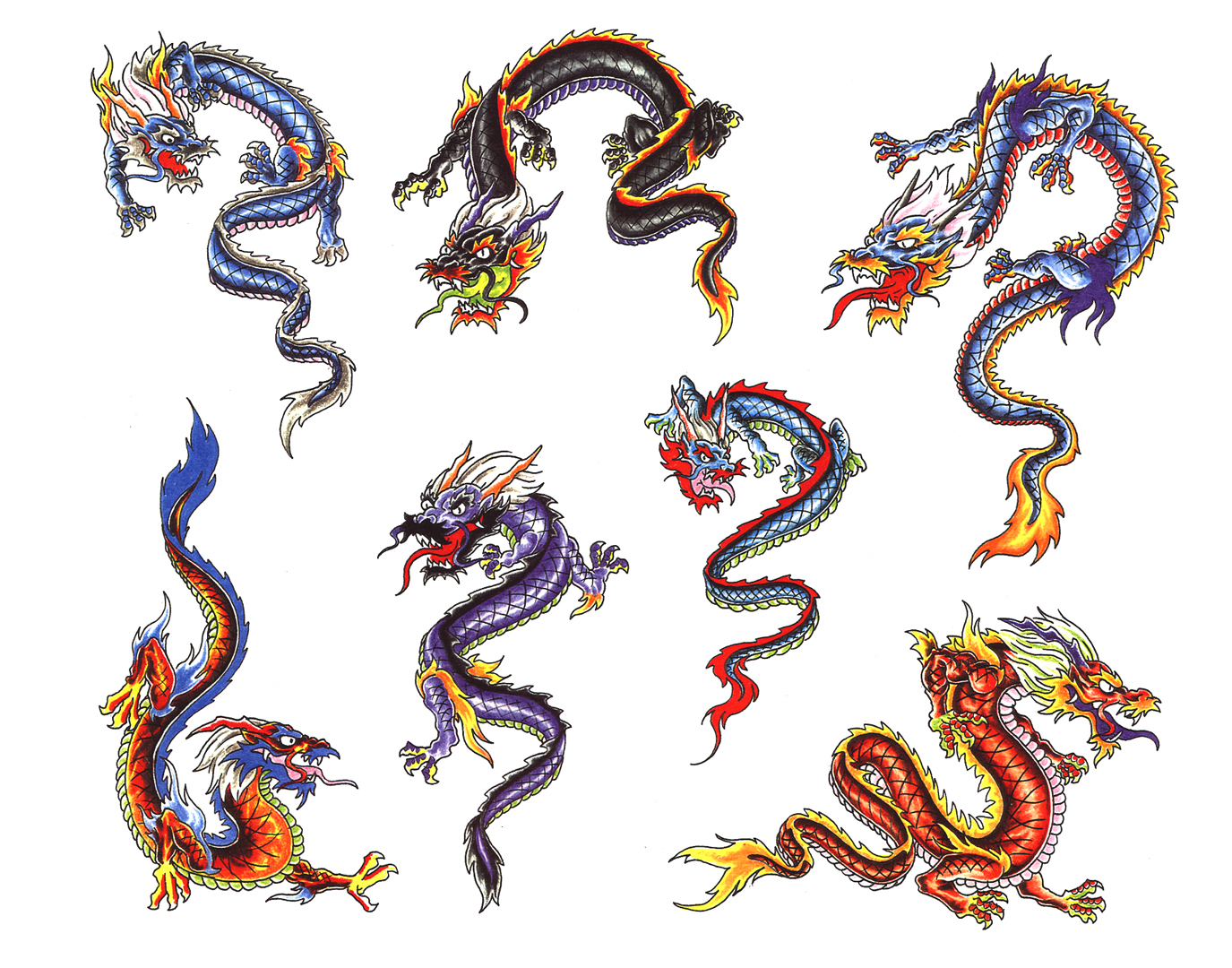 small-colorful-dragon-tattoos-clip-art-library