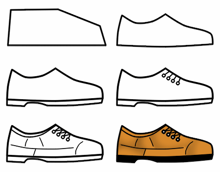 Drawing cartoon shoes