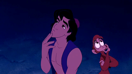 GIF: Aladdin and Abu Thinking | Gifrific