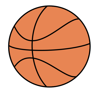 Drawing a cartoon basketball