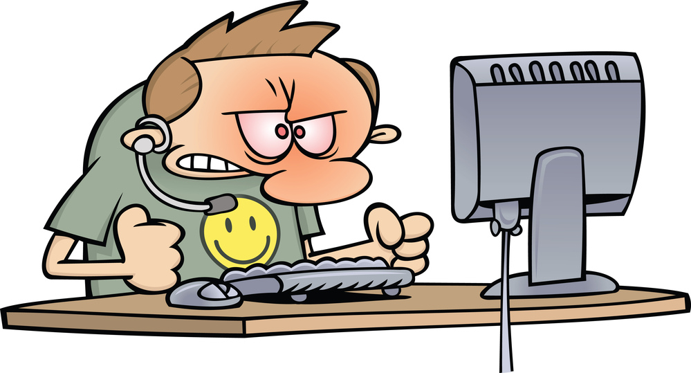 Royalty-Free (RF) Clipart Illustration of an Angry Computer 