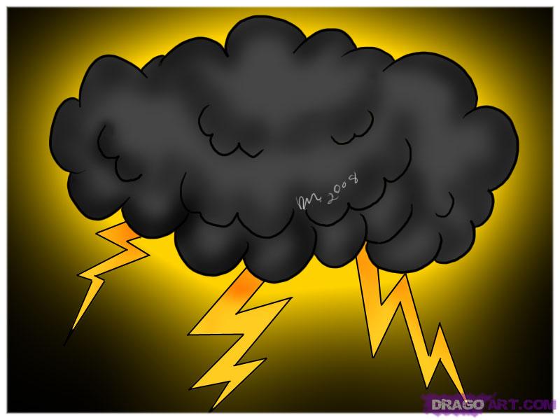 thunder and lightning drawing - Clip Art Library