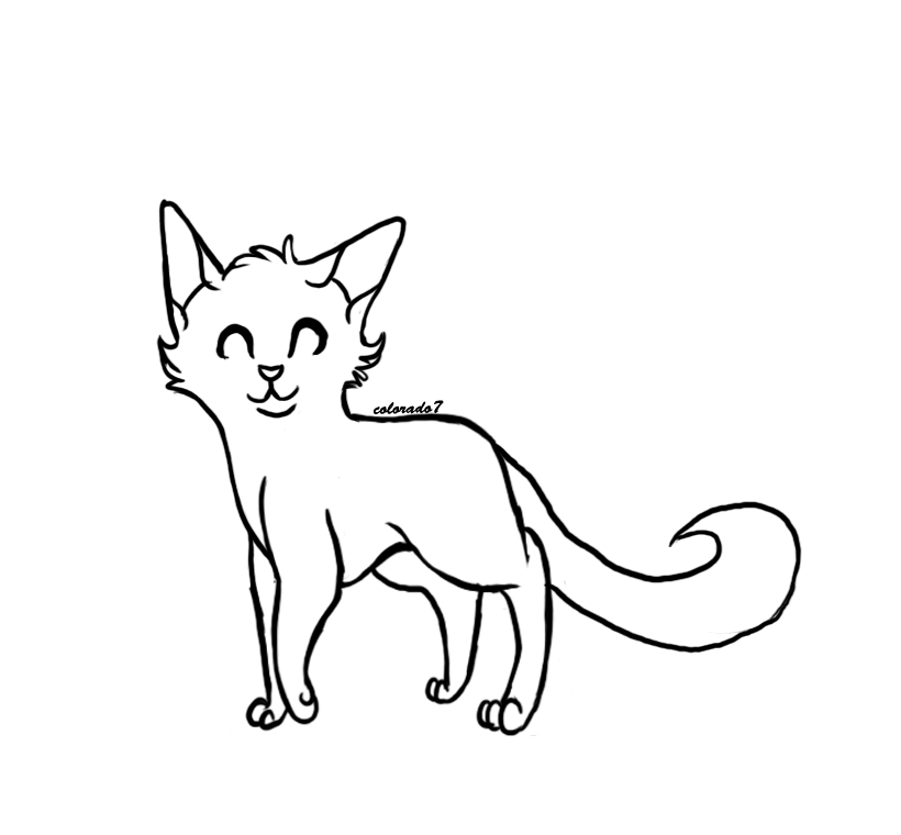 Clipart library: More Like long Haired cat Lineart by collie-rado