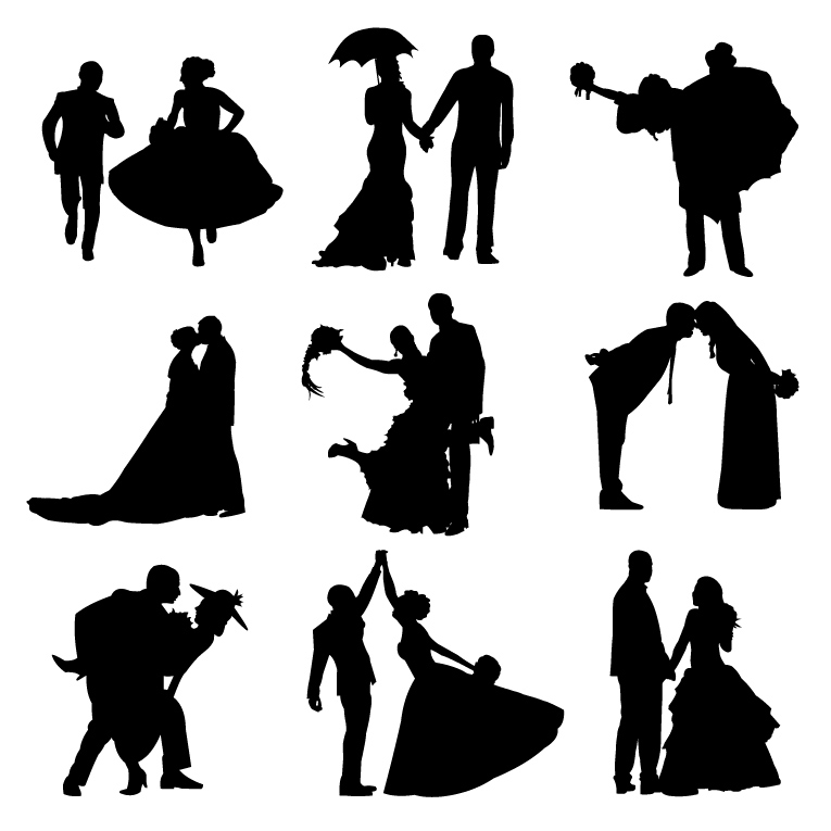 Bride And Groom Cartoon Silhouette Images  Pictures - Becuo