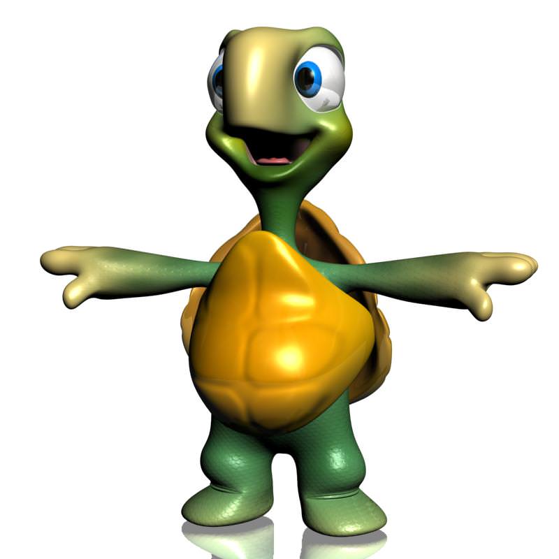 Cartoon Turtle Rigged 3D Model Game ready rigged .max .obj .3ds 