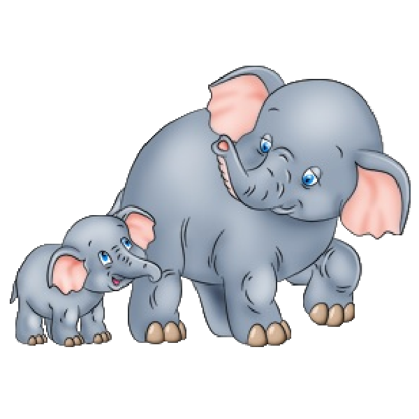 Elephant Cartoon Clip Art: Elephant Mother And Baby Cartoon Pictures