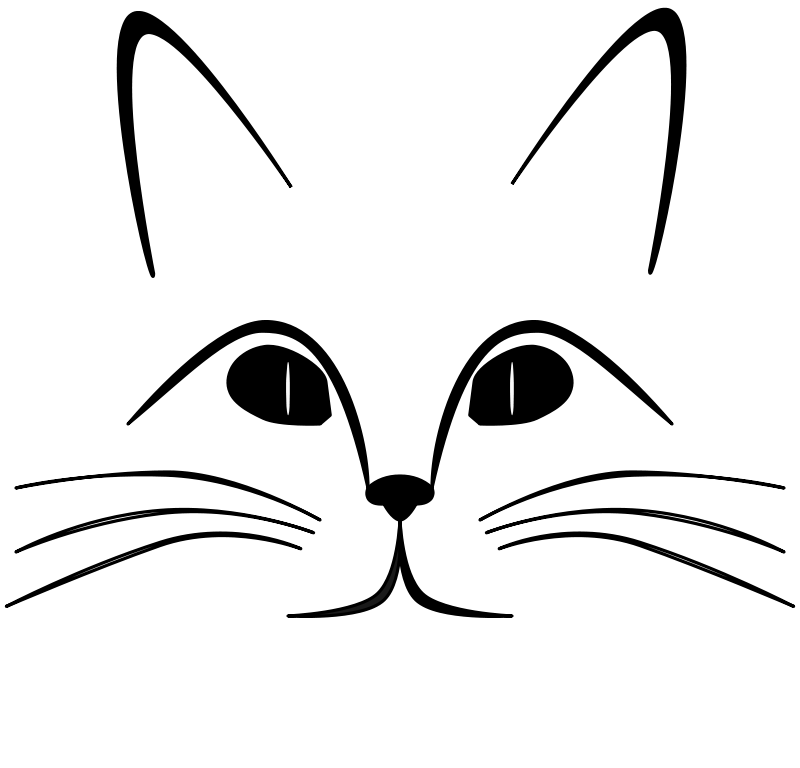 Black Cat Face Drawingvector Clip Art Of The Black Cat Face Of A 