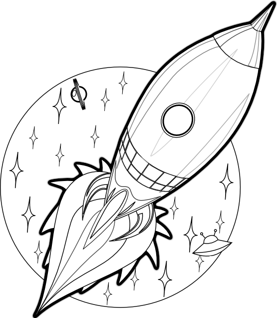 clipartist.net » Clip Art » cartoon rocket coloring book colouring 