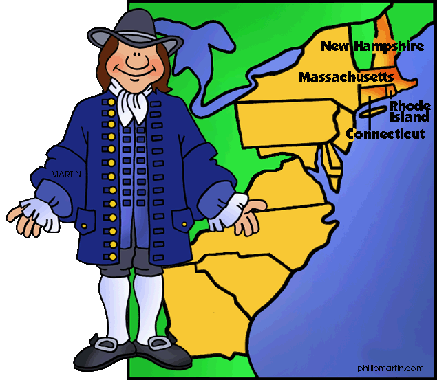 Free Colonial America Clip Art by Phillip Martin, New England Colonies