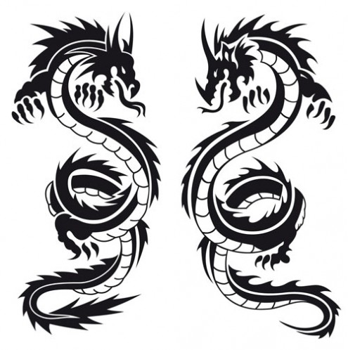 Black And White Dragon Tattoo Design | Tattoo Design