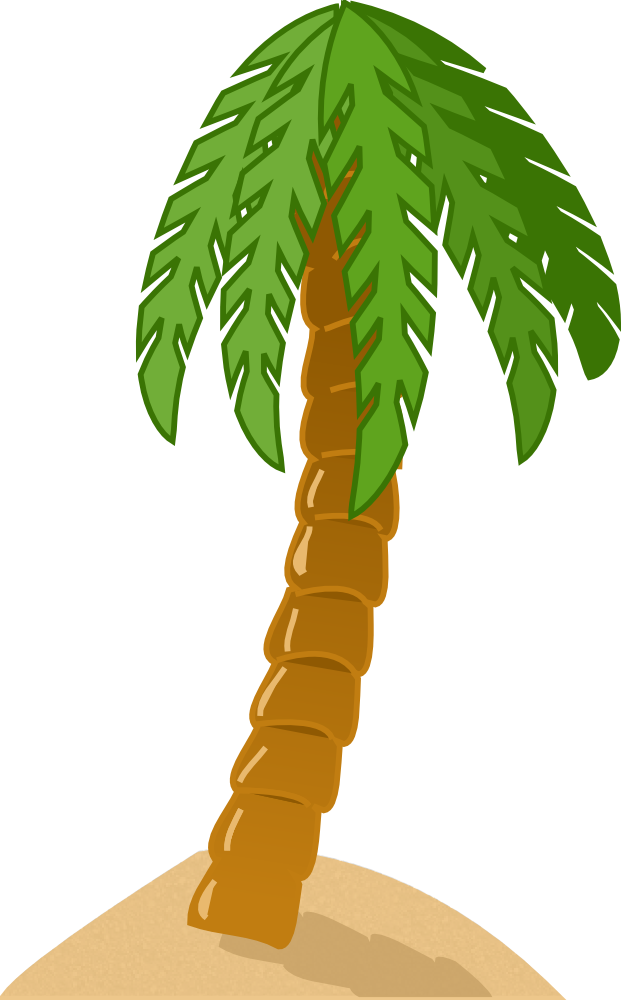 OnlineLabels Clip Art - Palm Tree On Island