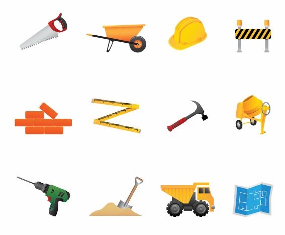 Building and Construction Tools Vector Icon Set | Free Icon | All 