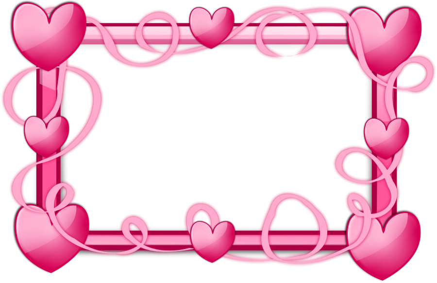 Pink Hearts Frame Clipart, vector clip art online, royalty free 