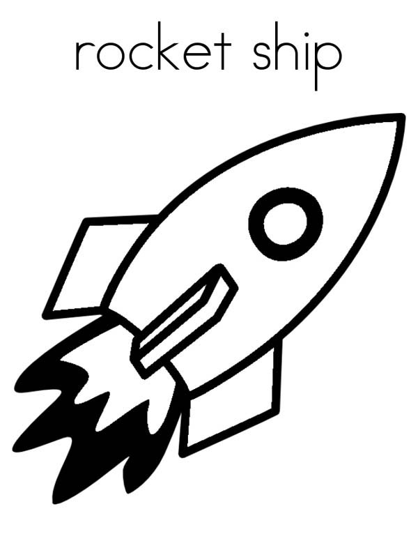 Spaceship Coloring Page Sheet for Kids: Spaceship-Coloring-Page 