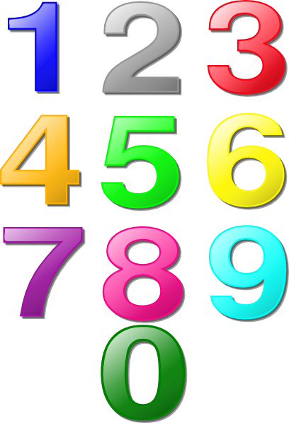 Colorful Numbers clip art - vector clip art online, royalty free 