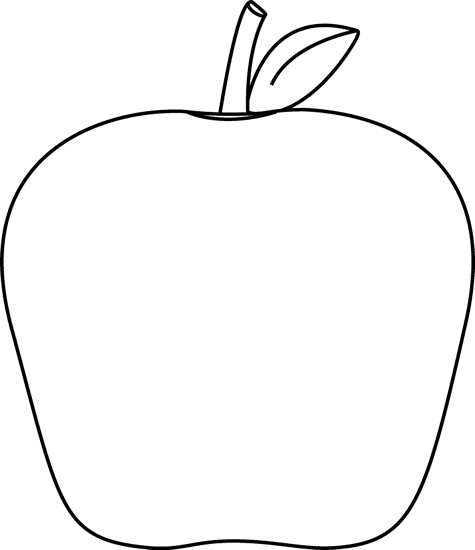 Black and White Apple Clip Art - Black and White Apple Image