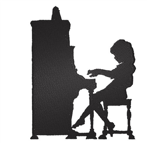 Hobbies Embroidery Design: Piano Player Silhouette from King Graphics