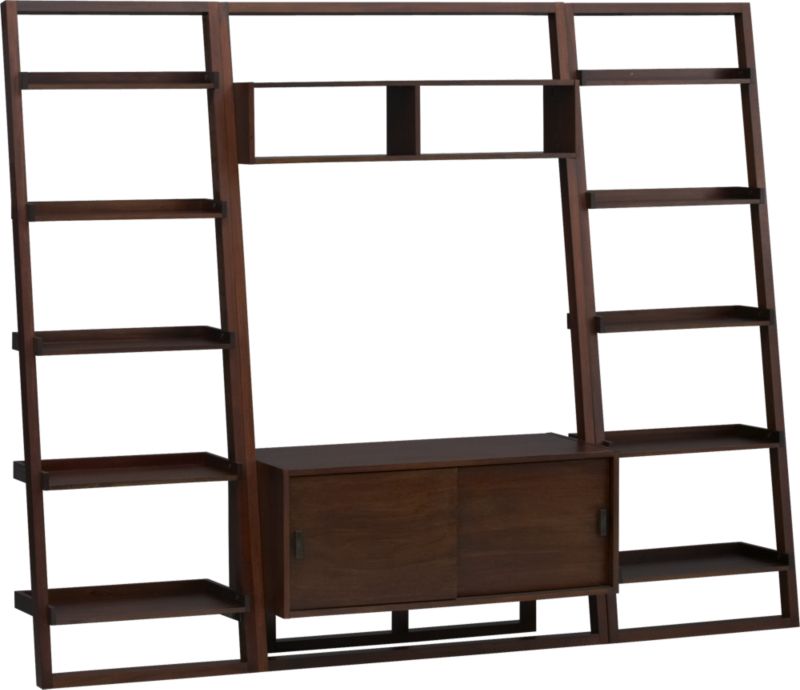 Sloane Java 25 5 Leaning Bookcase In Bookcases Crate And Barrel