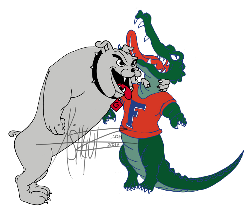 Georgia bulldog choking Florida gator commission by AshGUTZ on 