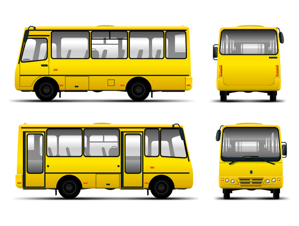 Various BUS bus vector Free Vector 