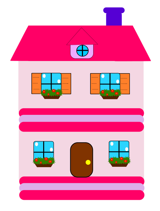 Free Pink Cartoon House Clip Art - Home Design Information