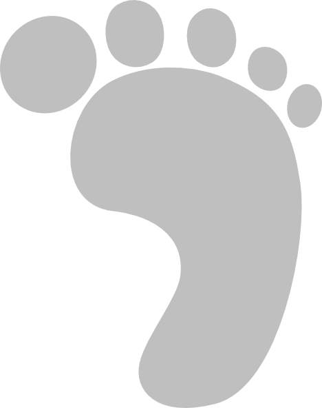 Grey Footprint clip art - vector clip art online, royalty free 
