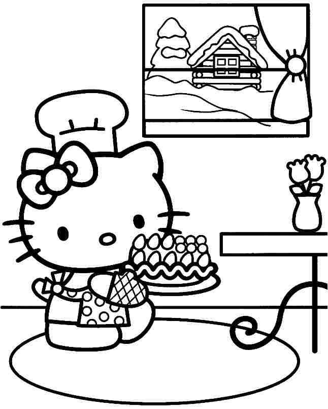 Printable Cartoon Hello Kitty Coloring Sheets For Kids  Girls #