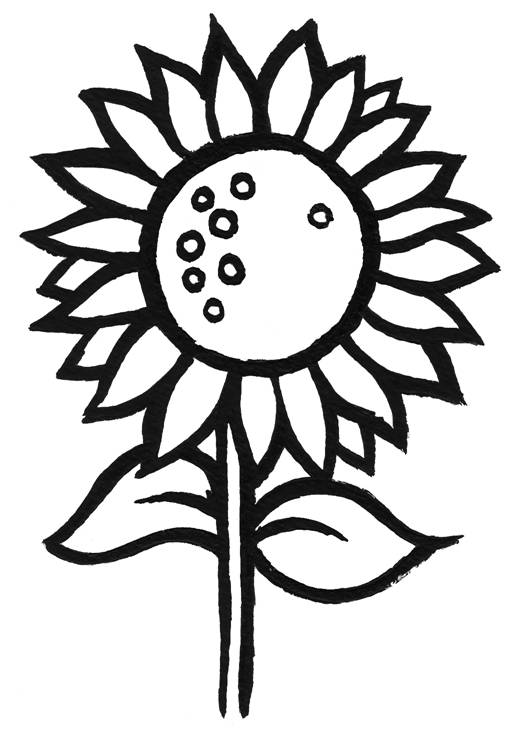 free black and white clip art sunflowers - photo #46