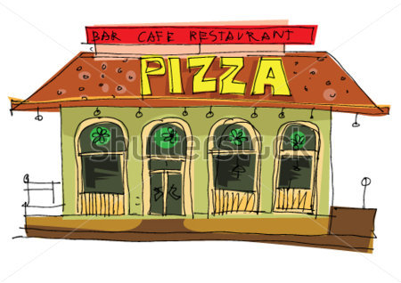 Pizzeria Cartoon stock vector 