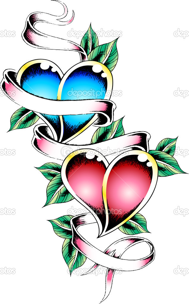 double-heart-with-banner- 