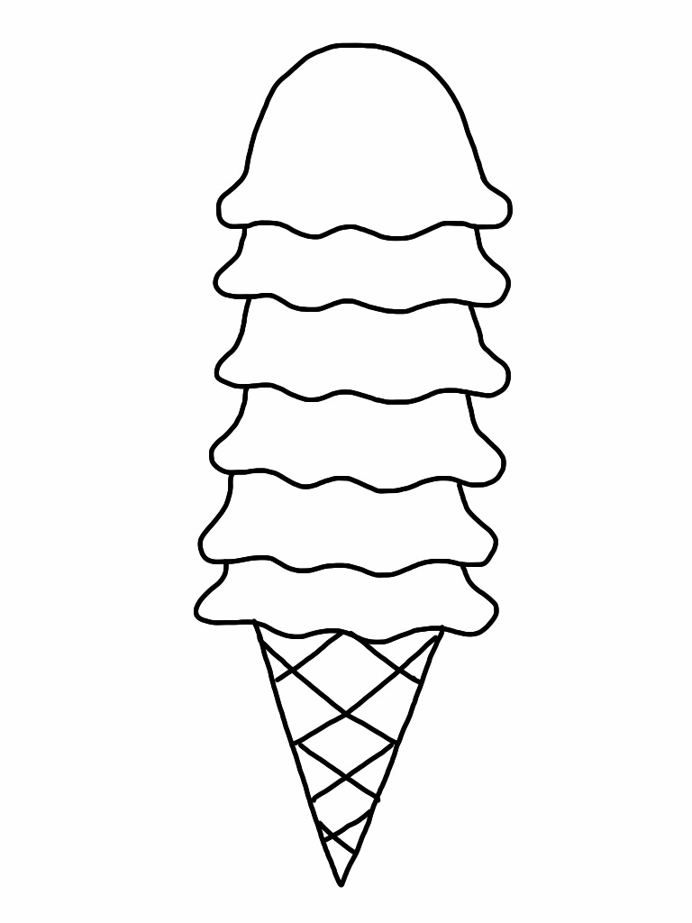 Free Ice Cream Cone Coloring Page, Download Free Ice Cream Cone ...