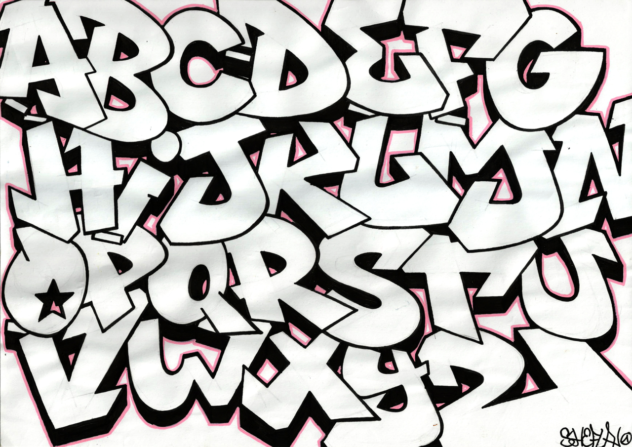 how to draw graffiti letters a z in 3d