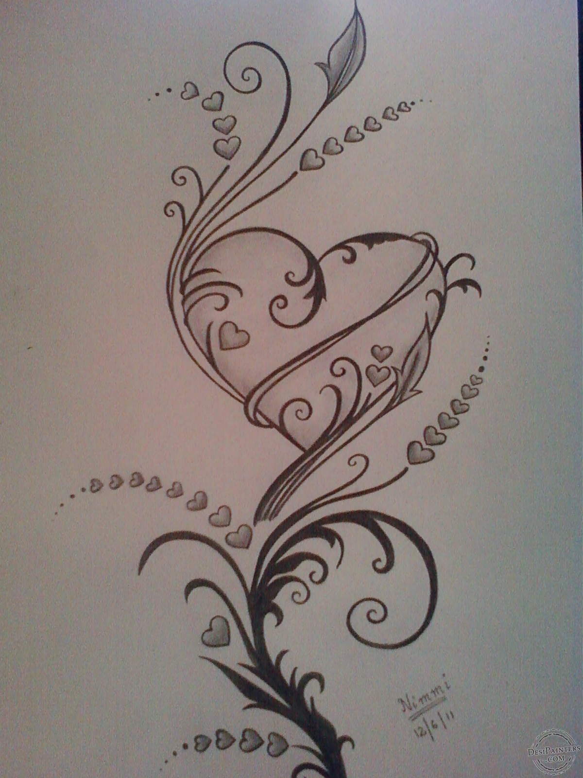 Free Pencil Art Love Heart, Download Free Pencil Art Love Heart png
