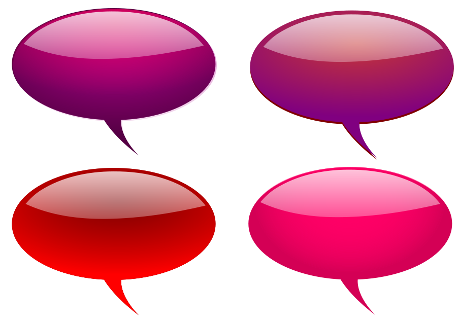Maroon and pink shaded speech bubbles SVG Vector file, vector clip 