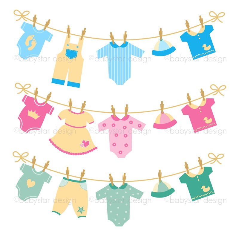Pix For  Baby Onesie Clothes Line Clip Art