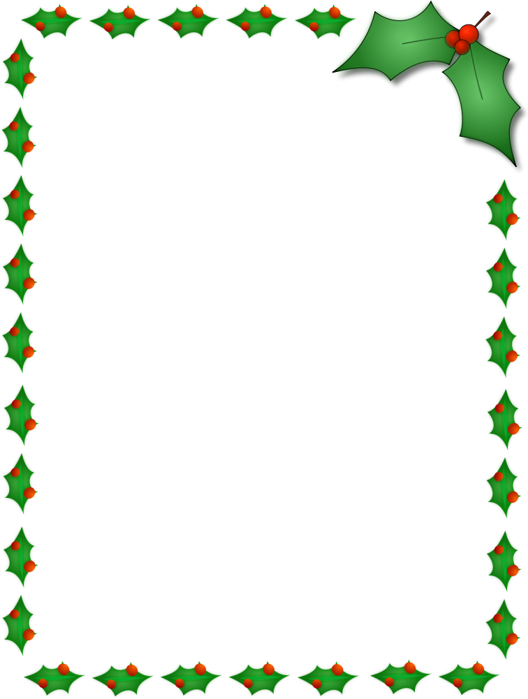 Christmas Holly Clip Art Border 