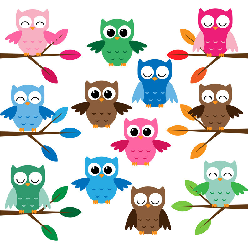 Cute owls clip art set | Flickr - Photo Sharing!