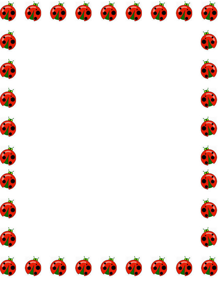 free ladybugs border stationery, free printable ladybugs border 