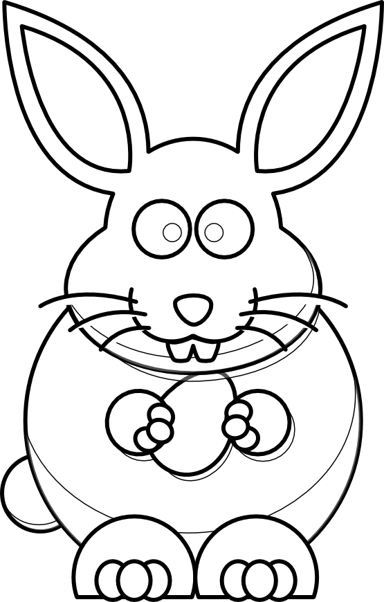 cartoon bunny black white line art scalable vector graphics svg 