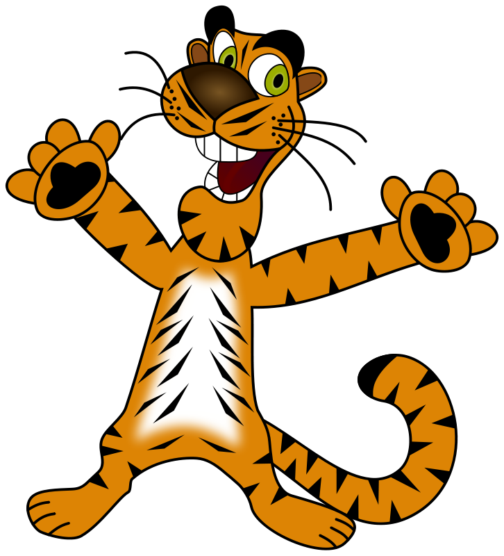 Free Happy Cartoon Tiger Clip Art