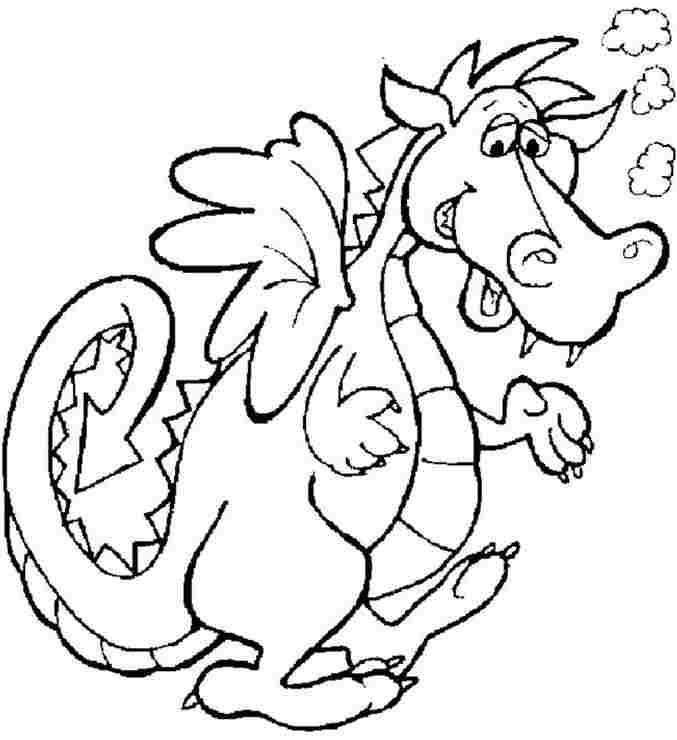 Cute  Funny Dragon Coloring Pages Online For Kids #549.