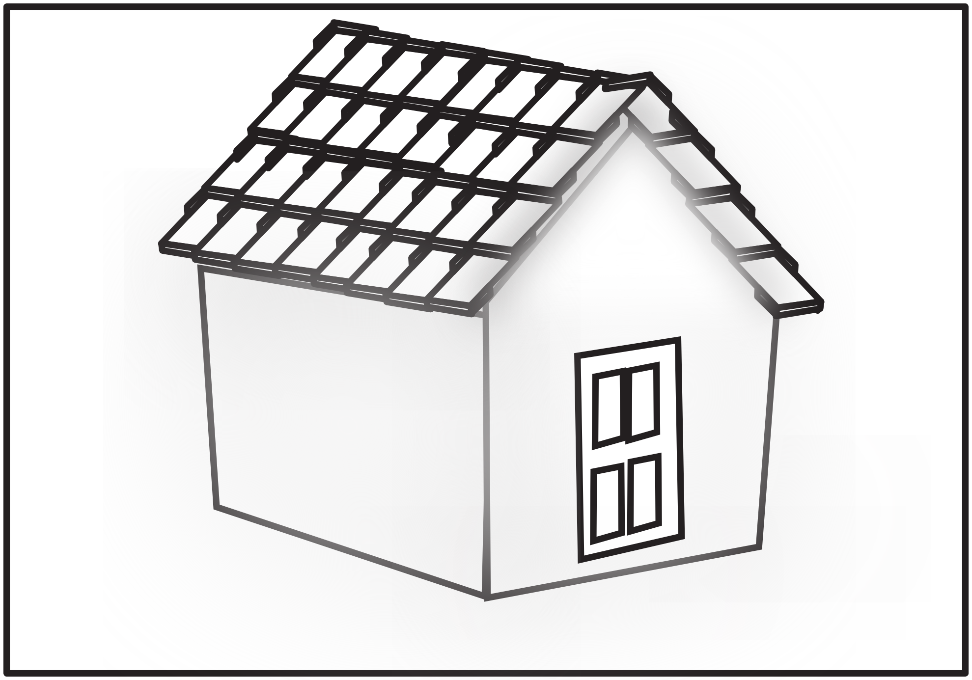 house tiled roof netalloy black white line art hunky dory SVG 