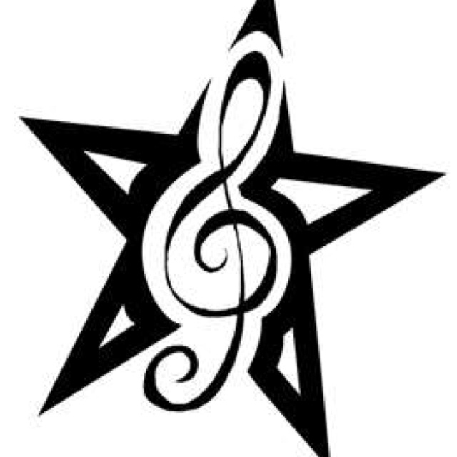 Star tattoolike this maybe instead of  use music note since we 