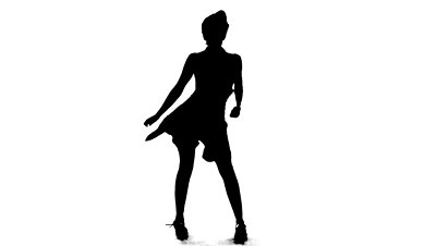 Silhouette Of Sexy Salsa Woman Dancing Vector Animation Outline 