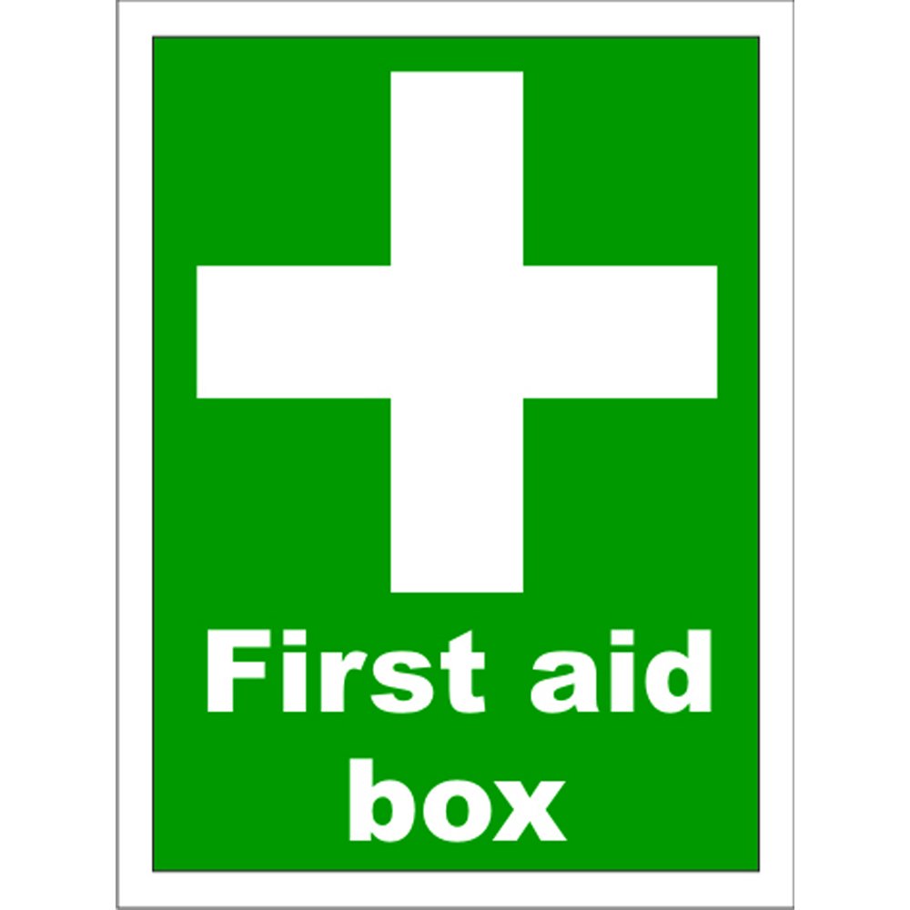 First Aid Box Kit Sign 20x10cm Self-adhesive Vinyl Sticker First aid and Emer